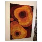 HOOKED RUG ON FRAME 48" X 72" VIBRANT COLORS
