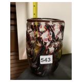 TRIPLE STRIPED UNIQUE HAND-BLOWN GLASS VASE