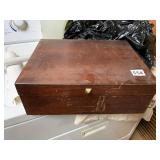 WOODEN SILVERWARE BOX (NO CONTENTS)