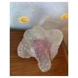 ART GLASS PIECE RESEMBLING CORAL WITH RED CENTER