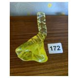 YELLOW 4.75" HAND BLOWN GLASS FLOWER