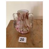 4.5-INCH-HIGH ART GLASS VASE WITH HANDLES