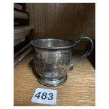 STERLING STAMPED CUP W/HANDLE