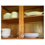 WHITE DISHES INCLUDING DOUBLE HANDLED SOUPS