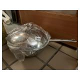 NEW STAINLESS PAN WITH STEAMER INSERT VERY DEEP