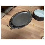 DANMARK CASSEROLE DISH AND LARGE HANDLED PLATTER