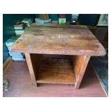 SOLID WOOD ROUGH CUT HAND MADE 2 TIER TABLE 21" X