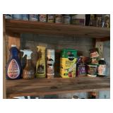 CONTENTS OF SHELF INCLUDING MIRACLE GROW, LEXOL,
