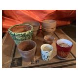 LOT OF MIXED MEDIA PLANTERS IN VARIOUS SIZES