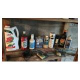 CONTENTS OF SHELF INCLUDING RAIN DANCE, ZIP WAX