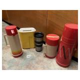THERMOSES INCLUDING VINTAGE AND TRAVEL CUP