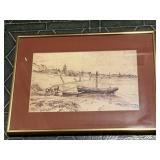 BORDS IN RHONE SIGNED LR 12.5" X 16.5"