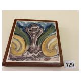 SECULO XVIII TILE IN FRAME 11" X 11"