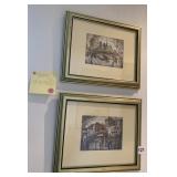 FRAMED EUROPEAN SCENE PRINTS 12" X 9.5"