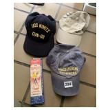 HATS INCLUDING MICHIGAN USS NIMITZ AND SPARKLERS