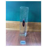 J. PANERI ART GLASS ENCASED DESIGN 8" H SQUARE X