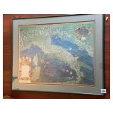 ITALY BEAUTIFUL COLORED MAP 22" X 27"