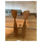 DENMARK 11.25" H WOOD CANDLE STICKS