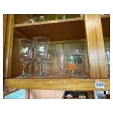 6 PEDESTAL GLASSES, 4 TALL WATER WITH FOUR