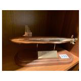 BRASS ON WOOD STAND BETTIS ATOMIC AWARD