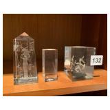 CRYSTAL ETCHED PAPER WEIGHTS