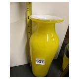 CANARY YELLOW TALL HAND-BLOWN VASE