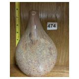 MULTICOLORED FLASK SHAPED BLOWN GLASS VASE