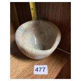 LIGHT COLORED TRINKET BOWL HAND BLOWN