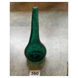 DEEP GREEN BALLOON GLASS BUG VASE WITH NARROW