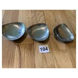 3 SERVING SIDE DISHES STAINLESS STEEL DENMARK