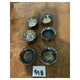 6 MINI STERLING SACRINE BOWLS 1.0OZT