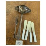 DOUBLE SIDED LADLE, PICKLE FORK, 4 SPREADER