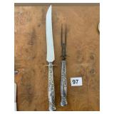 STERLING WRAP HANDLE KNIFE FORK AND KNIFE