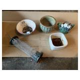PLANT POTS, BIRD FEEDER