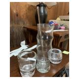 CLEAR BLOWN GLASS COCKTAIL MIXING GLASS & STIRRER