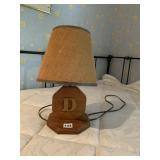 HAND CRAFTED LAMP W/ LETTER D