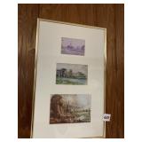 FRAMED SET OF THREE OLD WORLD PRINTS