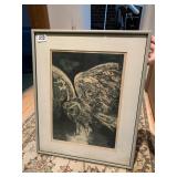 OWL IN FLIGHT BY JACK COUGHLIN SIGNED ORIGINAL