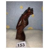 WOOD CARVED FROG ON PERCH 1.5" H