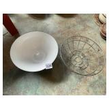 BLACK METAL SERVING BOWL AND METAL FRUIT BOWL