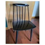 BLACK MCM MADE IN DENMARK WOOD CHAIR PAINT HAS