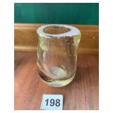 ART GLASS SIGNED BASE 4" THICK GLASS VASE