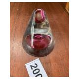 ENCASED DECORATION PAPER WEIGHT SIGNED J PANERI