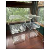 CURVED TOP LUCITE STANDS 24" H X 12" W X 16" D