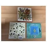 THREE DECORATIVE TILES