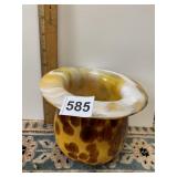 YELLOW, WHITE & BROWN DESIGNED BLOWN GLASS VASE