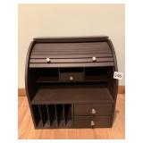 DESK ORGANIZER WITH ROLL TOP DOOR AND