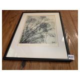SIGNED BY ARTIST FRAMED PRINT OF QUEEN ANNS LACE
