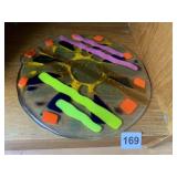 ART GLASS MULTI-COLOR DECORATIVE PC 10" D