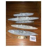 DIE CAST BATTLE SHIPS - SM. PIECES DO LIFT OFF -